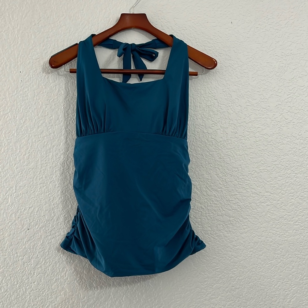 Lands End Square Neck Halter Tankini Swim Top